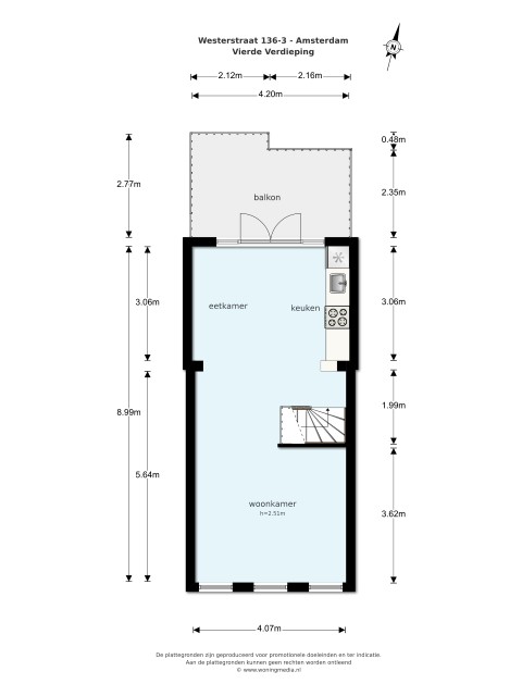 Westerstraat 136-III,Amsterdam,Noord-Holland Nederland,2 Bedrooms Bedrooms,1 BathroomBathrooms,Apartment,Westerstraat,3,1153