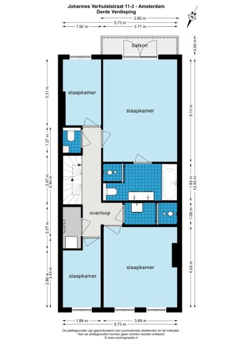 Johannes Verhulststraat 11 III, Amsterdam, Noord-Holland Nederland, 4 Slaapkamers Slaapkamers, ,2 BadkamersBadkamers,Appartement,Huur,Johannes Verhulststraat,3,1201