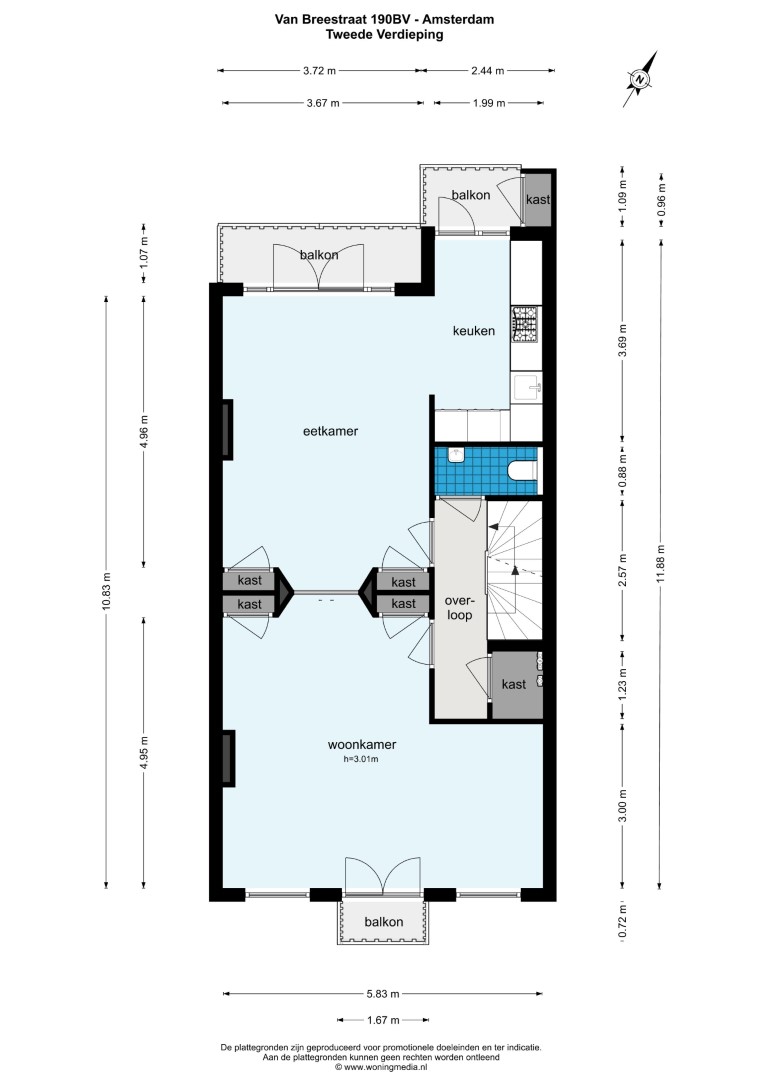 Van Breestraat 190 boven, Amsterdam, Noord-Holland Nederland, 4 Bedrooms Bedrooms, ,2 BathroomsBathrooms,Apartment,For Rent,Van Breestraat ,2,1203