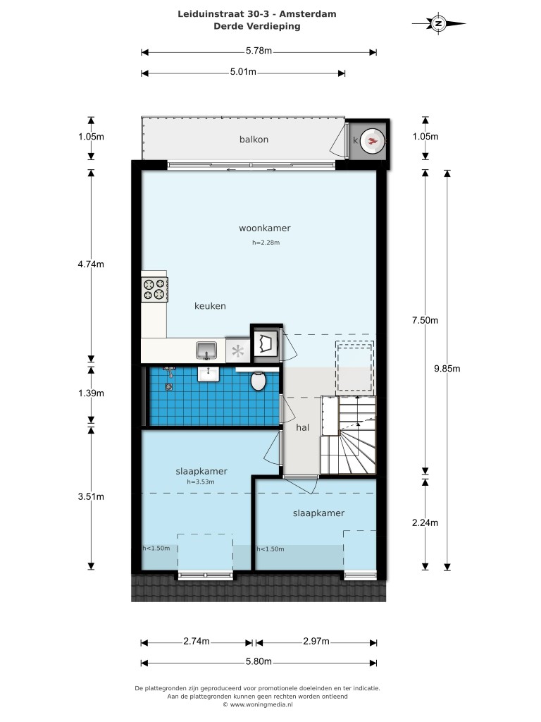 Leiduinstraat 26-III, Amsterdam, Noord-Holland Nederland, 2 Bedrooms Bedrooms, ,1 BathroomBathrooms,Apartment,For Rent,Leiduinstraat,3,1221