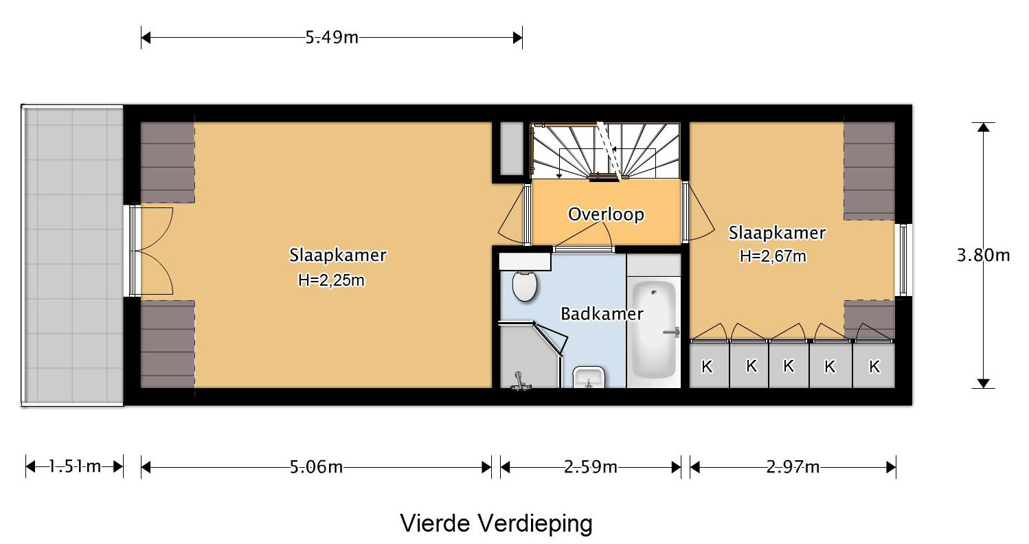 Kinkerstraat 274-C 1053 GB, Amsterdam, Noord-Holland Netherlands, 2 Bedrooms Bedrooms, ,1 BathroomBathrooms,Apartment,For Rent,Kinkerstraat,3,1248