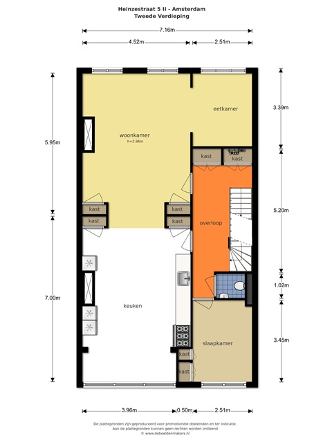 Heinzestraat 5-II, Amsterdam, Noord-Holland Netherlands, 7 Bedrooms Bedrooms, ,2 BathroomsBathrooms,Apartment,For Rent,Heinzestraat,2,1034