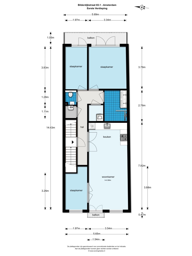 Bilderdijkstraat 65-I 1053 KL, Amsterdam, Noord-Holland Netherlands, 2 Bedrooms Bedrooms, ,1 BathroomBathrooms,Apartment,For Rent,Bilderdijkstraat ,1,1321