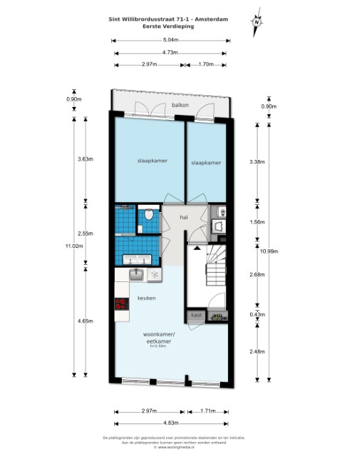 Sint Willibrordusstraat 71 II, Amsterdam, Noord-Holland Nederland, 2 Slaapkamers Slaapkamers, ,1 BadkamerBadkamers,Appartement,Huur,Sint Willibrordusstraat,1,1336