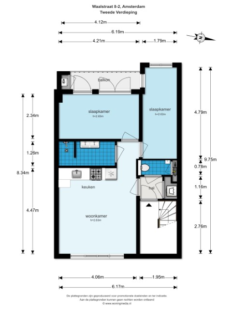 Waalstraat 8 II 1078 BS, Amsterdam, Noord-Holland Nederland, 2 Slaapkamers Slaapkamers, ,1 BadkamerBadkamers,Appartement,Huur,Waalstraat,2,1337