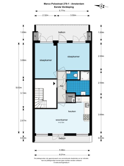 Marco Polostraat 278 I, Amsterdam, Noord-Holland Nederland, 2 Bedrooms Bedrooms, ,1 BathroomBathrooms,Apartment,For Rent,Marco Polostraat ,1,1371