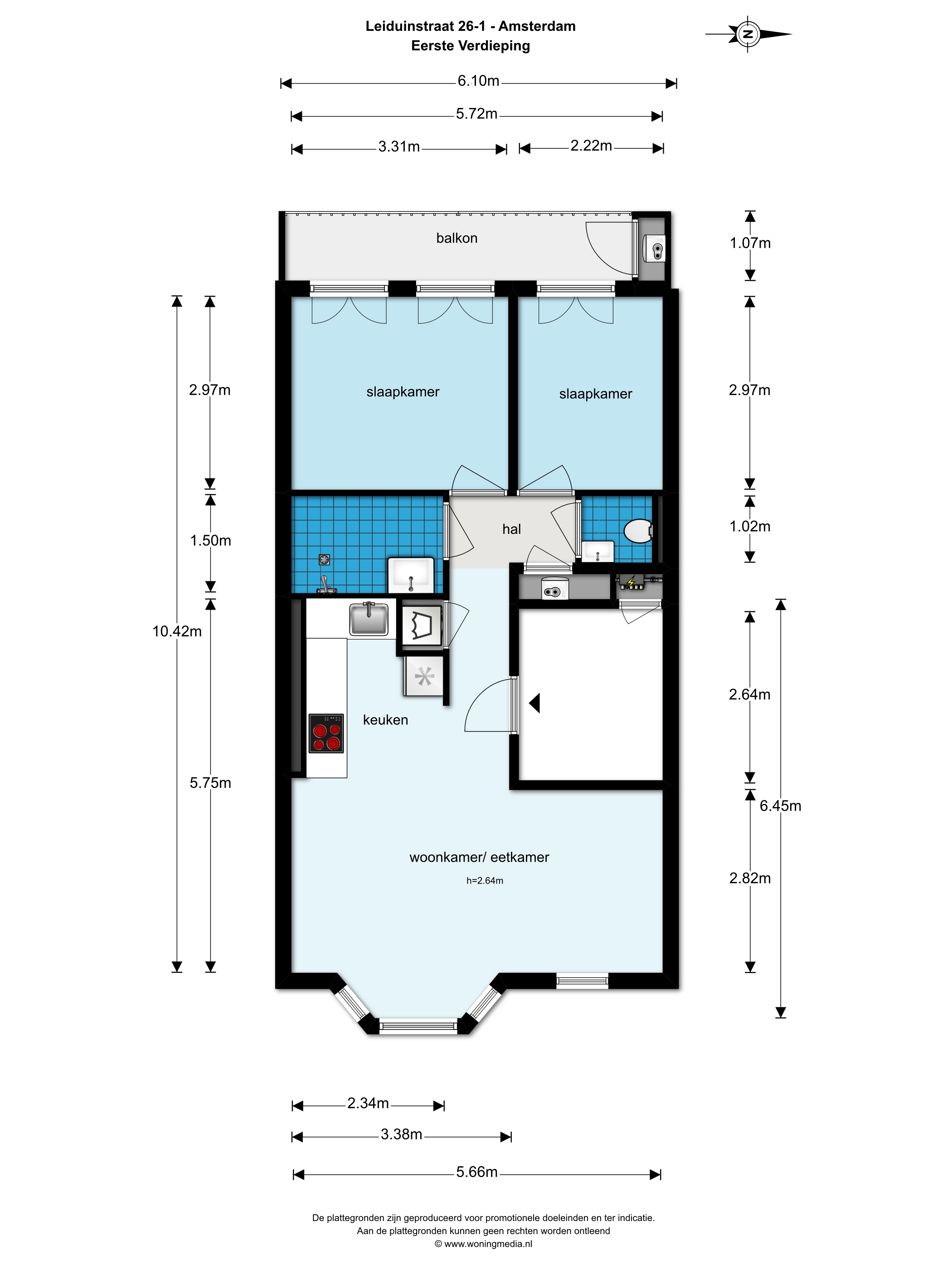 Leiduinstraat 26-I, Amsterdam, Noord-Holland Nederland, 2 Slaapkamers Slaapkamers, ,1 BadkamerBadkamers,Appartement,Huur,Leiduinstraat ,1,1379