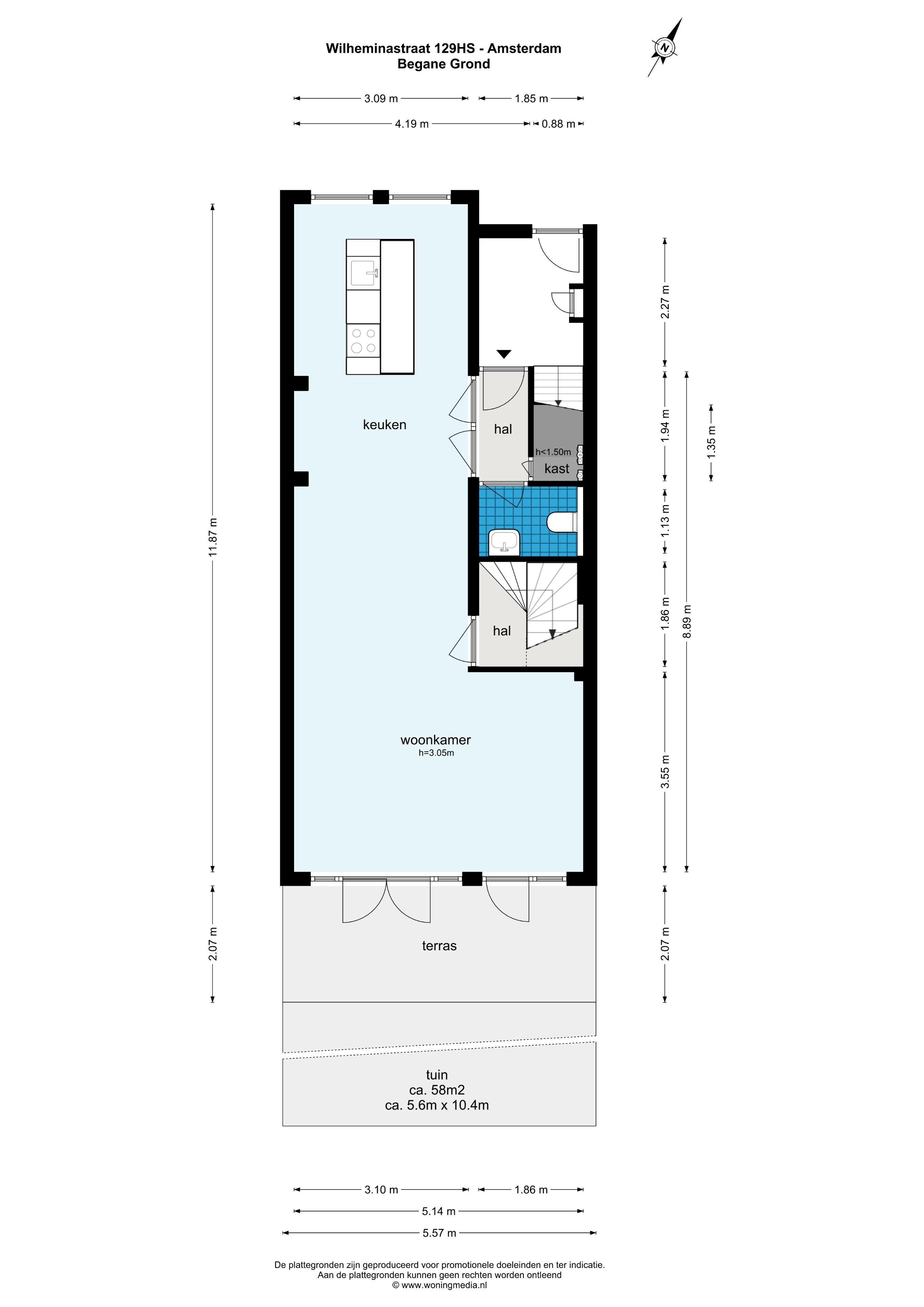 Wilhelminastraat 129 A 1054 WB, Amsterdam, Noord-Holland Nederland, 2 Slaapkamers Slaapkamers, ,1 BadkamerBadkamers,Appartement,Huur,Wilhelminastraat,1427