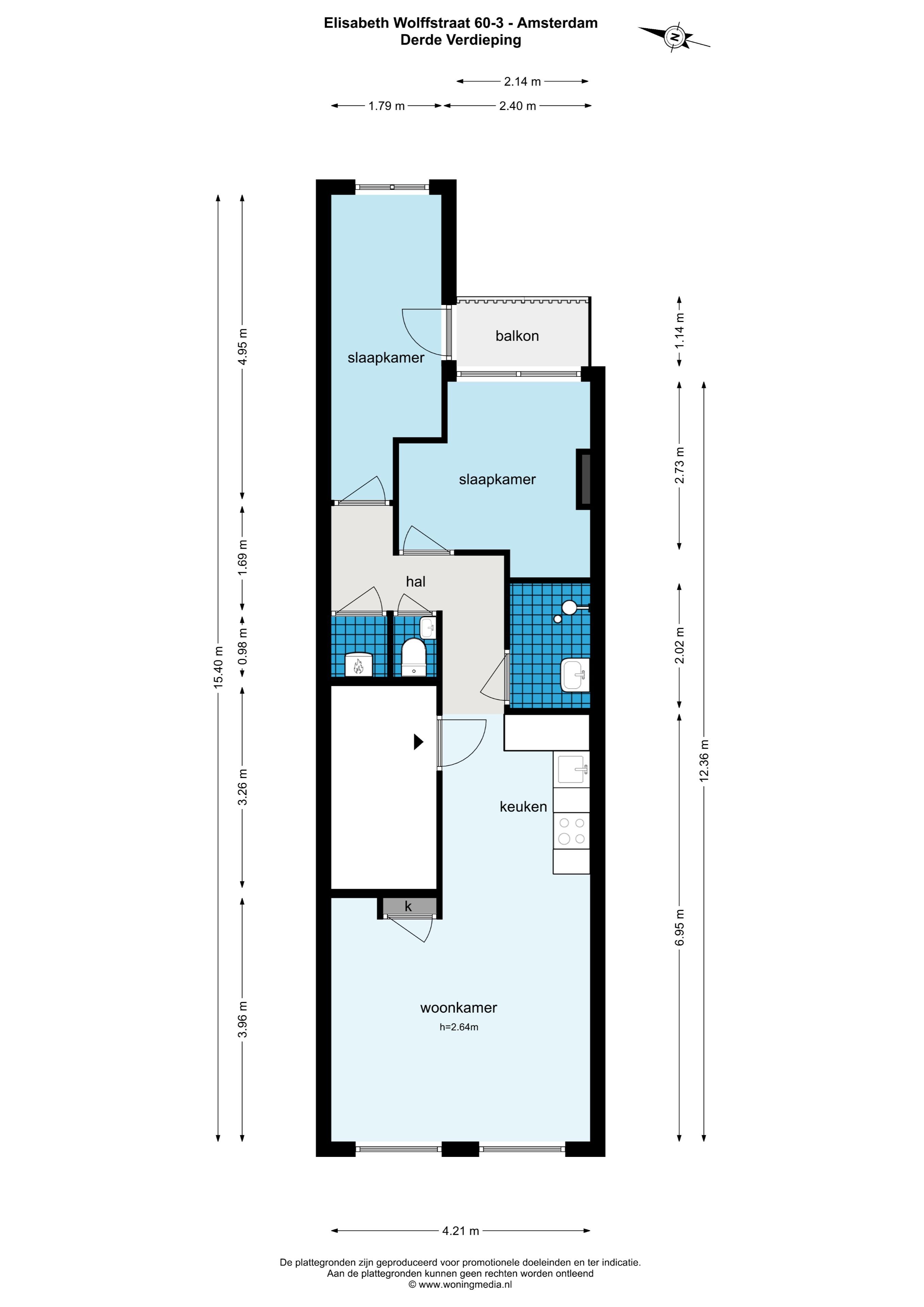 Elisabeth Wolffstraat 60 III 1053 TV, Amsterdam, Noord-Holland Netherlands, 2 Bedrooms Bedrooms, ,1 BathroomBathrooms,Apartment,For Rent,Elisabeth Wolffstraat,3,1431