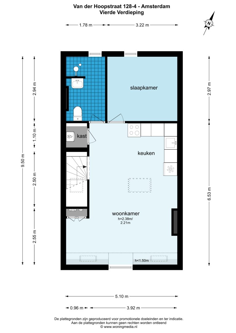 Van der Hoopstraat 128 IV, Amsterdam, Noord-Holland Nederland, 1 Slaapkamer Slaapkamers, ,1 BadkamerBadkamers,Appartement,Huur,Van der Hoopstraat 128 IV,4,1435