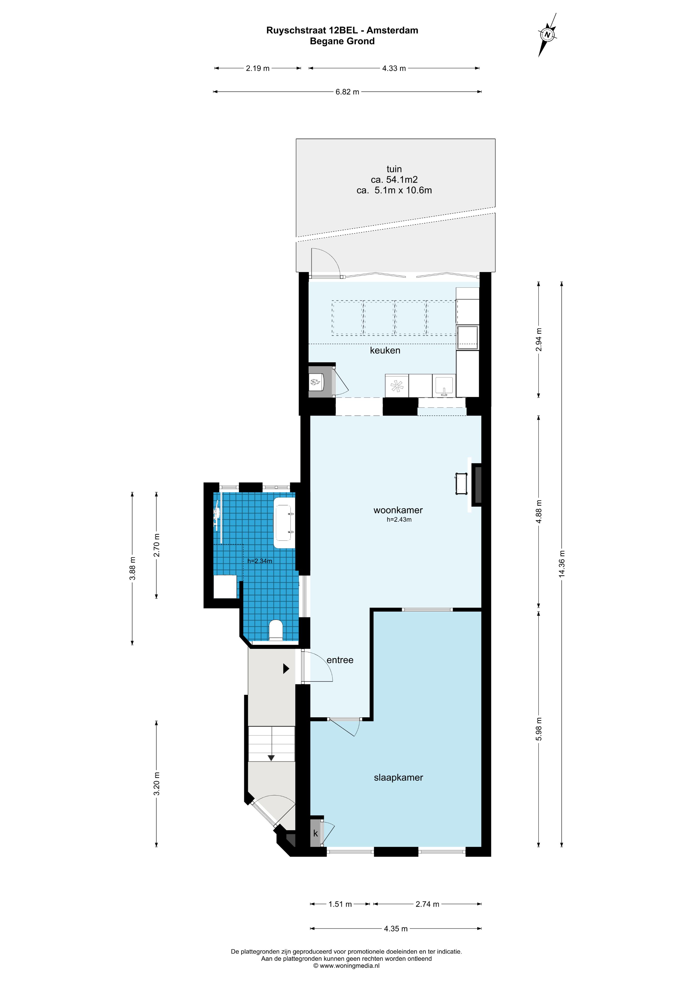 Ruyschstraat 12 A 1091 CB, Amsterdam, Noord-Holland Nederland, 1 Slaapkamer Slaapkamers, ,Appartement,Huur,Ruyschstraat ,1465