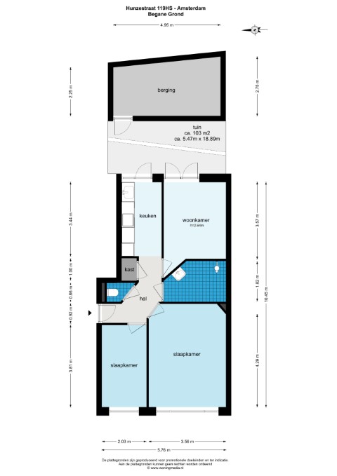 Hunzestraat 119 hs, Amsterdam, Noord-Holland Nederland, 2 Slaapkamers Slaapkamers, ,1 BadkamerBadkamers,Appartement,Huur,Hunzestraat 119 hs,1471