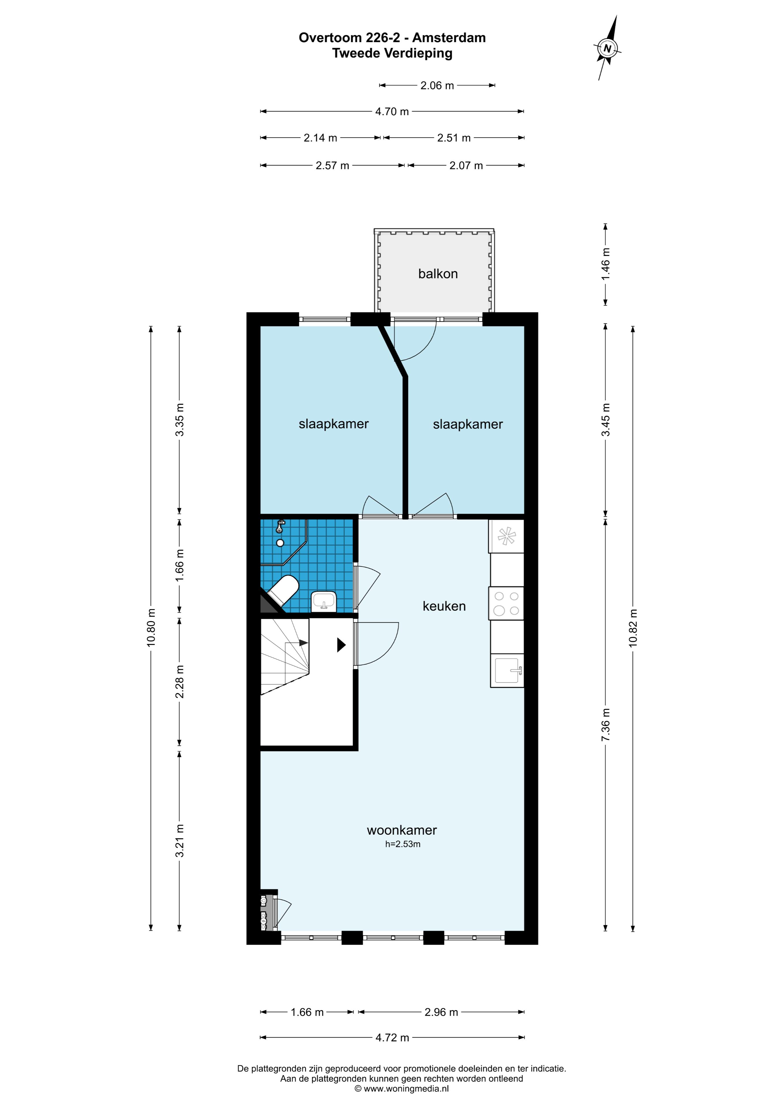 Overtoom 226 II 1054 HZ, Amsterdam, Noord-Holland Netherlands, 2 Bedrooms Bedrooms, ,1 BathroomBathrooms,Apartment,For Rent,Overtoom,2,1472