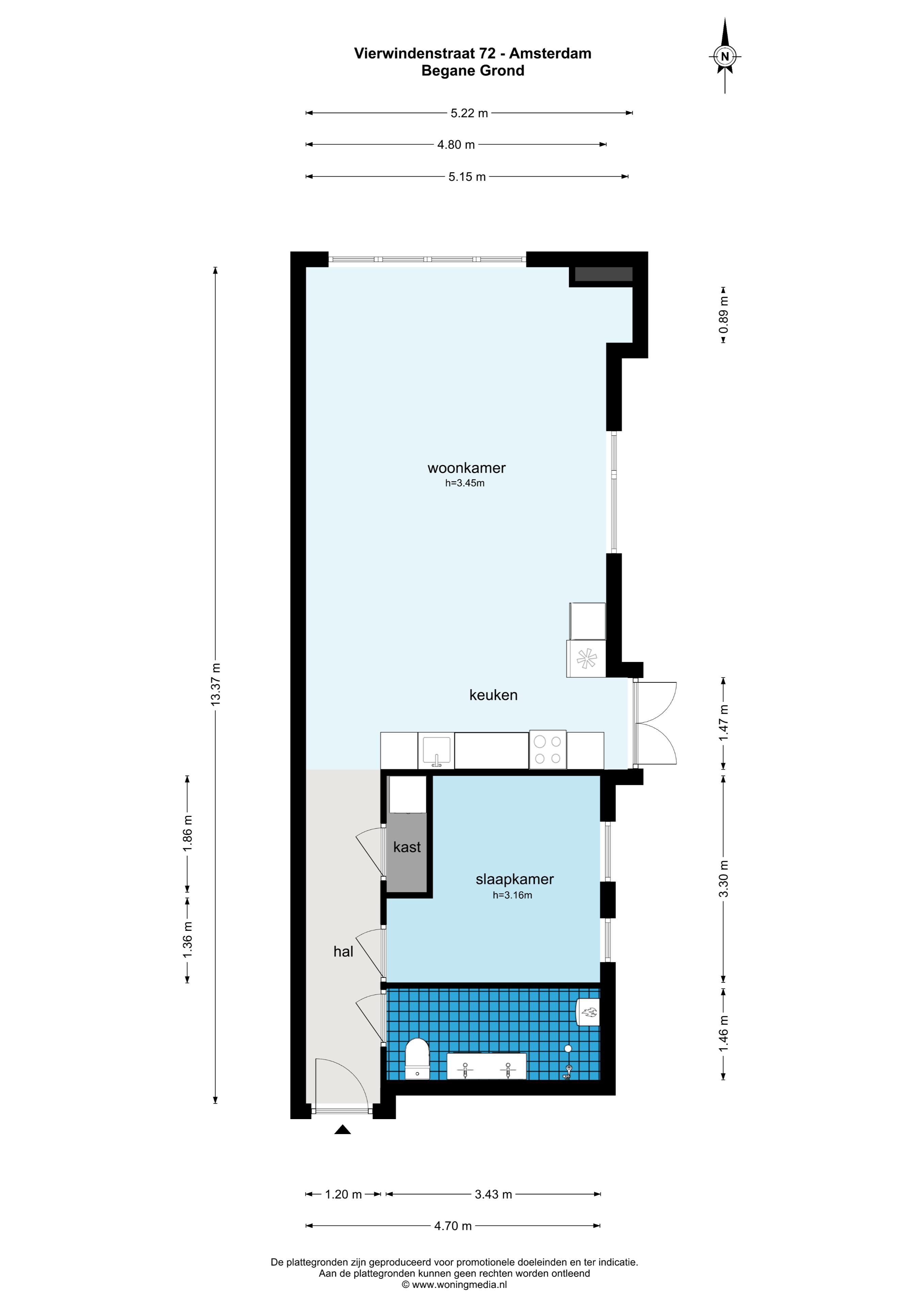 Vierwindenstraat 72 1013 LA, Amsterdam, Noord-Holland Nederland, 1 Slaapkamer Slaapkamers, ,1 BadkamerBadkamers,Appartement,Huur,Vierwindenstraat,1494