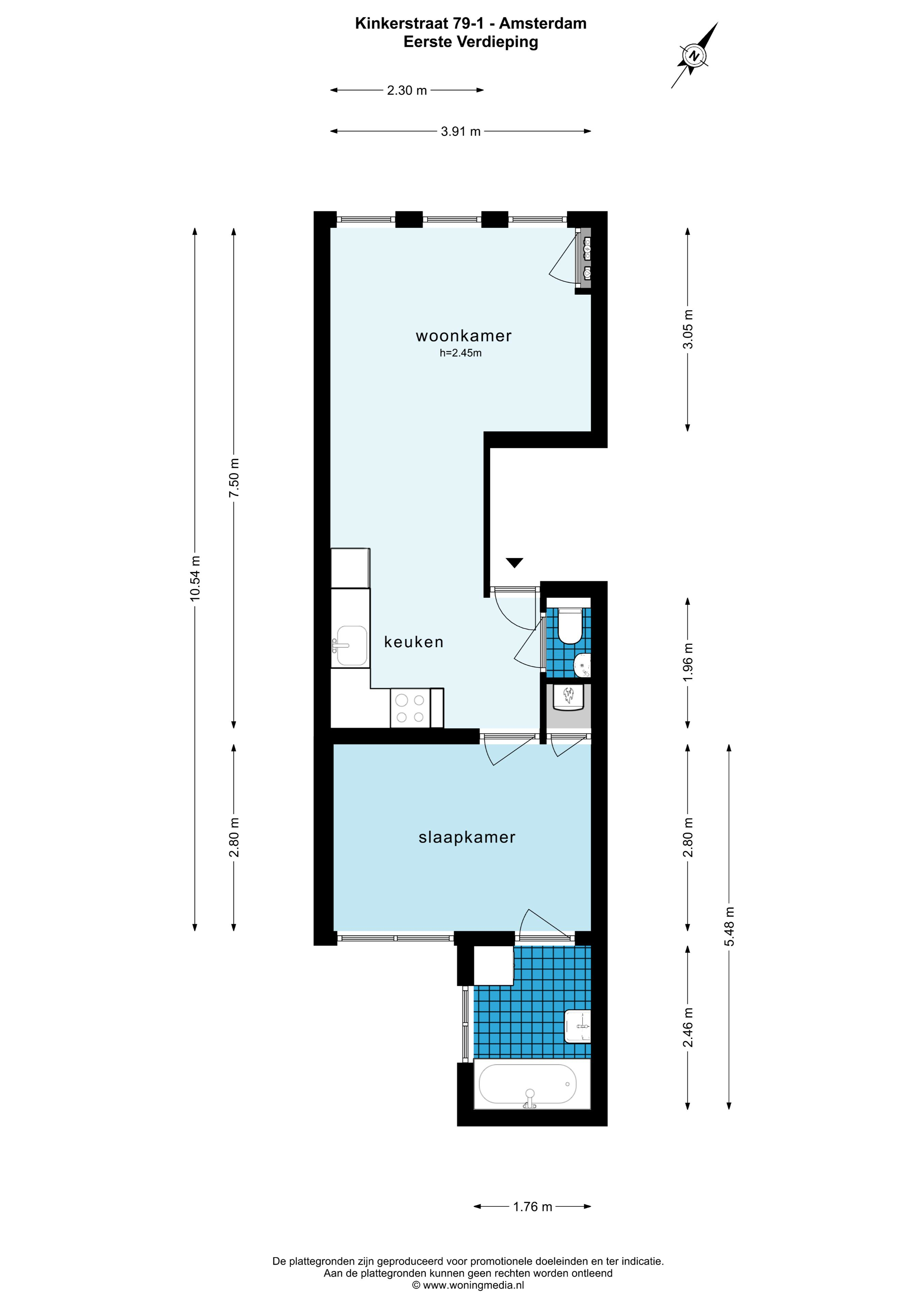 Kinkerstraat 79 I 1053 DH, Amsterdam, Noord-Holland Nederland, 1 Bedroom Bedrooms, ,1 BathroomBathrooms,Apartment,For Rent,Kinkerstraat,1,1504