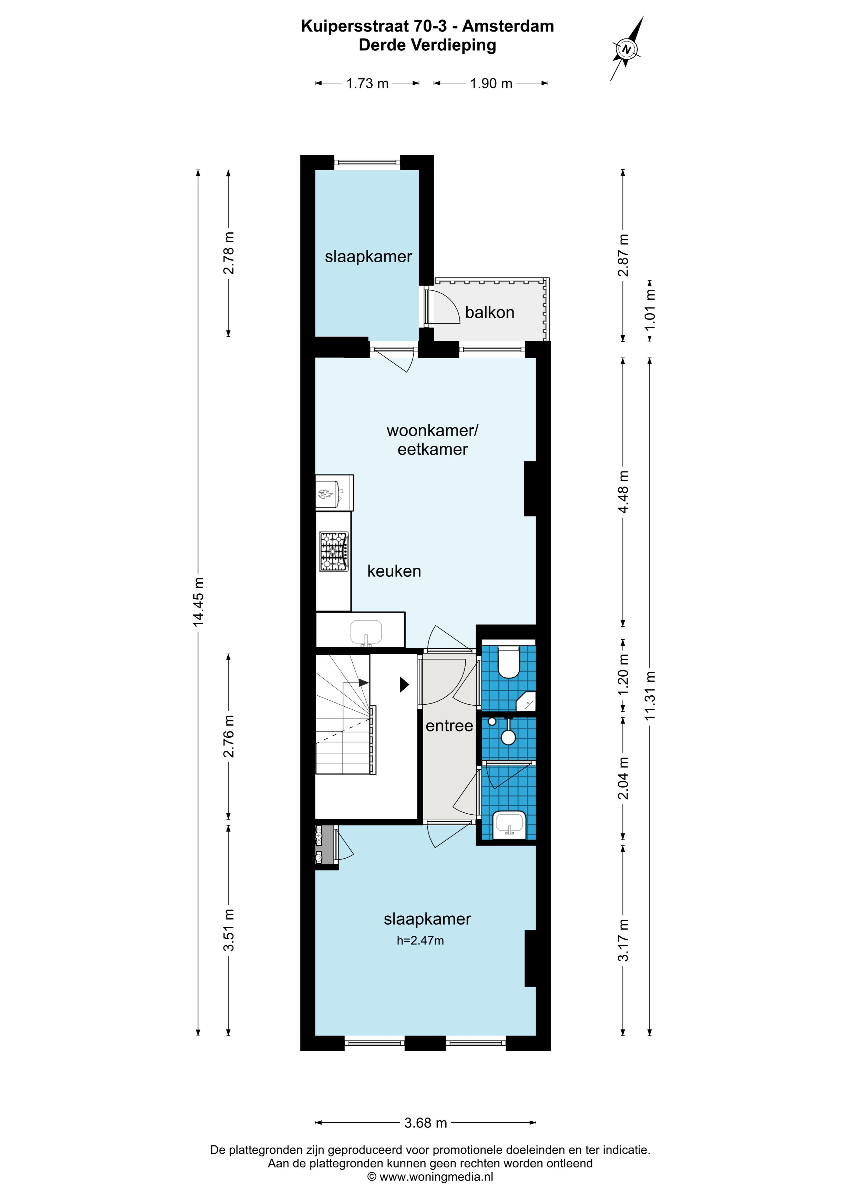 Kuipersstraat 70 III 1074 EN, Amsterdam, Noord-Holland Netherlands, 2 Slaapkamers Slaapkamers, ,1 BadkamerBadkamers,Appartement,Huur,Kuipersstraat ,3,1522