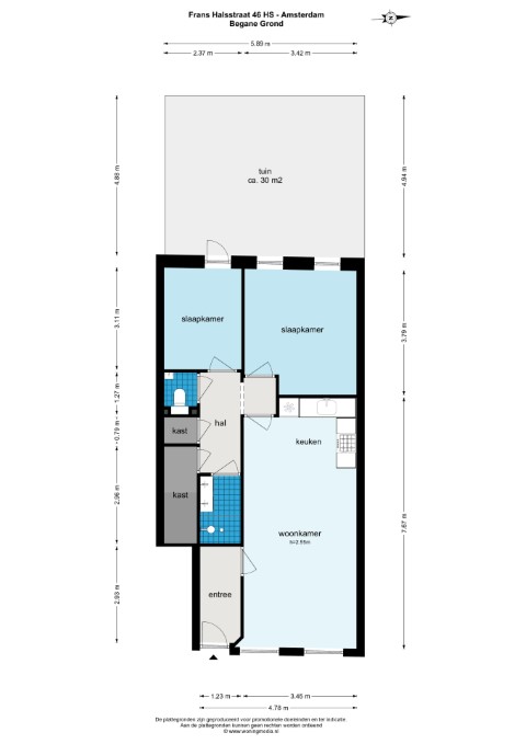 Frans Halsstraat 46-huis 1072 BT, Amsterdam, Noord-Holland Netherlands, 2 Bedrooms Bedrooms, ,1 BathroomBathrooms,Apartment,For Rent,Frans Halsstraat,1595