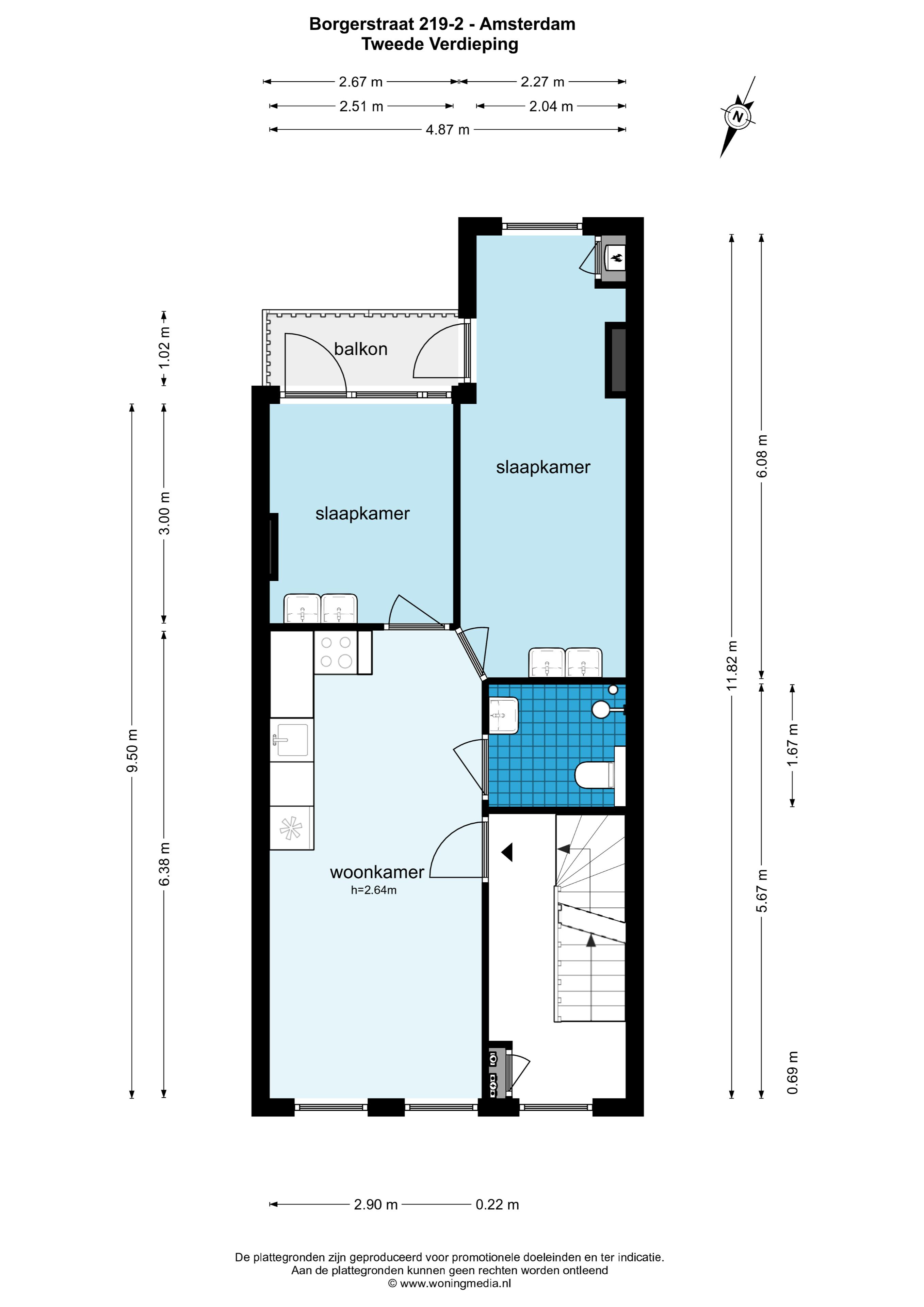 Borgerstraat 219-II 1053 PL, Amsterdam, Noord-Holland Nederland, 2 Bedrooms Bedrooms, ,1 BathroomBathrooms,Apartment,For Rent,Borgerstraat,2,1607