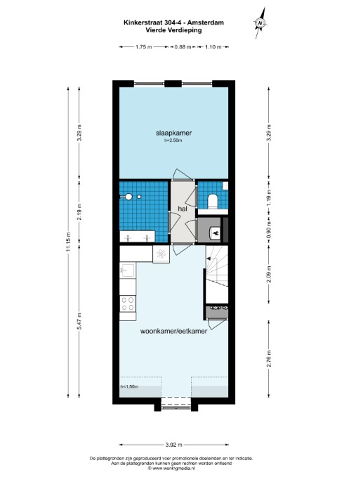 Kinkerstraat 304-IV 1053 GC, Amsterdam, Noord-Holland Nederland, 1 Bedroom Bedrooms, ,1 BathroomBathrooms,Apartment,For Rent,Kinkerstraat,4,1610