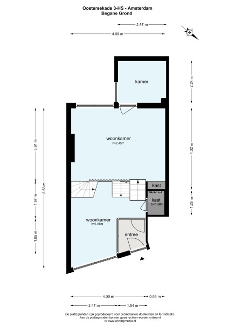 Oostersekade 3 Hs 1011 LH, Amsterdam, Noord-Holland Nederland, 3 Bedrooms Bedrooms, ,2 BathroomsBathrooms,Apartment,For Rent,Oostersekade 3 Hs,1615