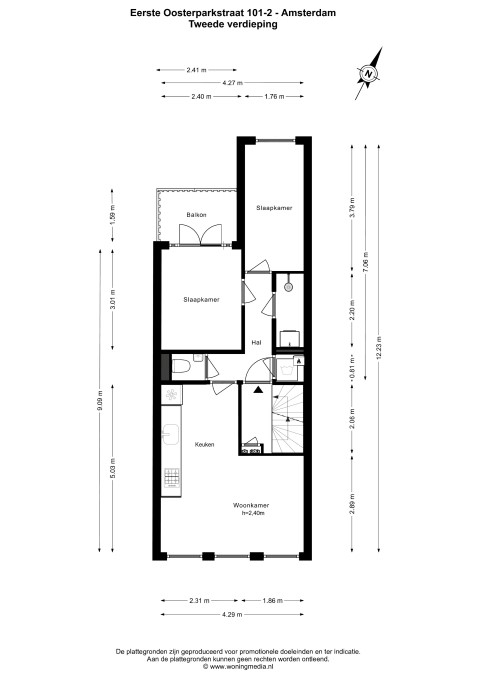 Eerste Oosterparkstraat 101-II 1091 GW, Amsterdam, Noord-Holland Nederland, 2 Bedrooms Bedrooms, ,1 BathroomBathrooms,Apartment,For Rent,Eerste Oosterparkstraat 101-II,1620