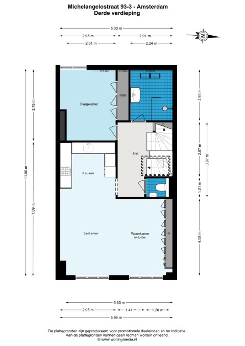 Michelangelostraat 93 III 1077BZ, Amsterdam, Noord-Holland Nederland, 2 Slaapkamers Slaapkamers, ,1 BadkamerBadkamers,Appartement,Huur,Michelangelostraat ,3,1649